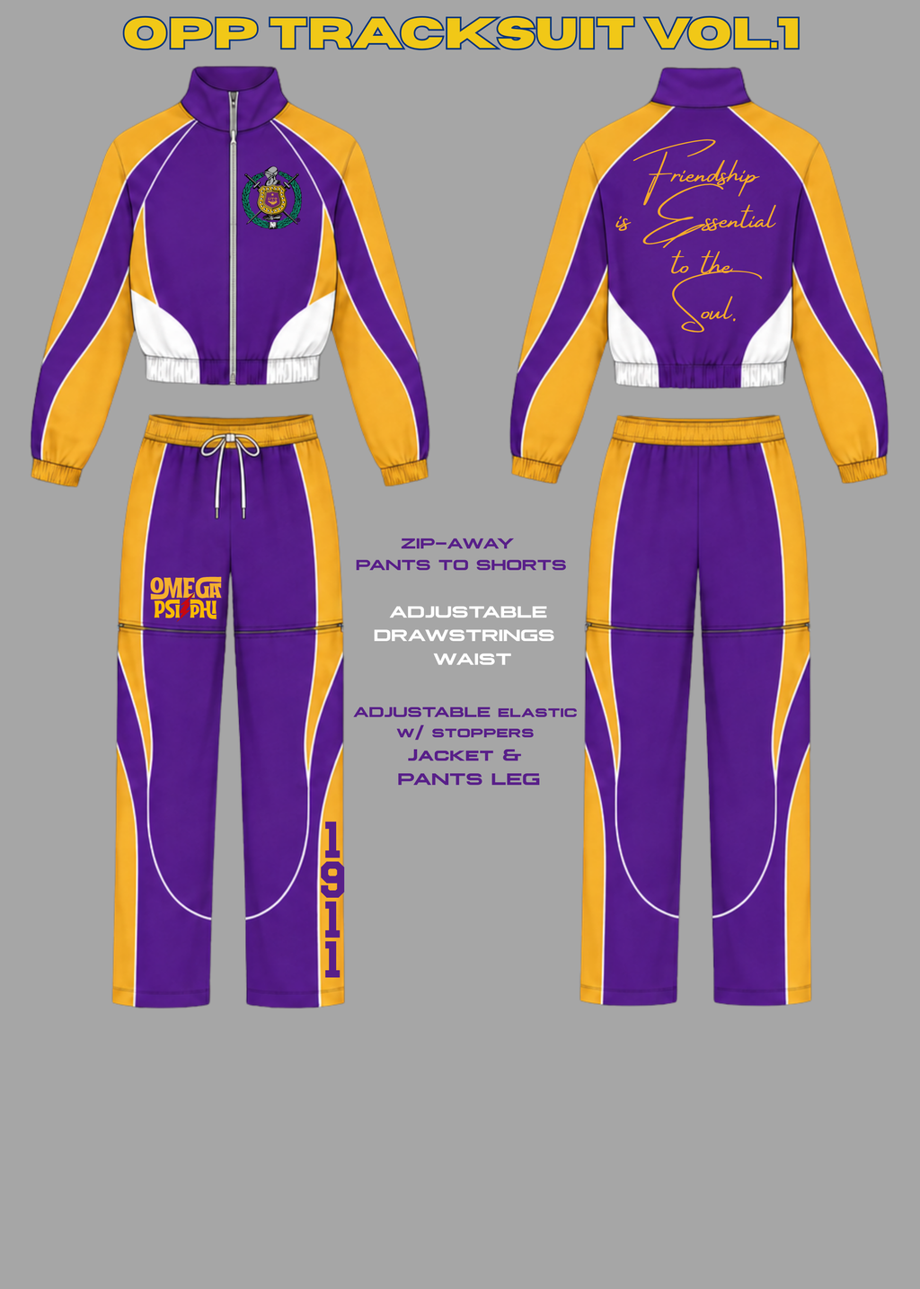Omega Psi Phi Convertible Track Suit Vol. 1 Pre-Order