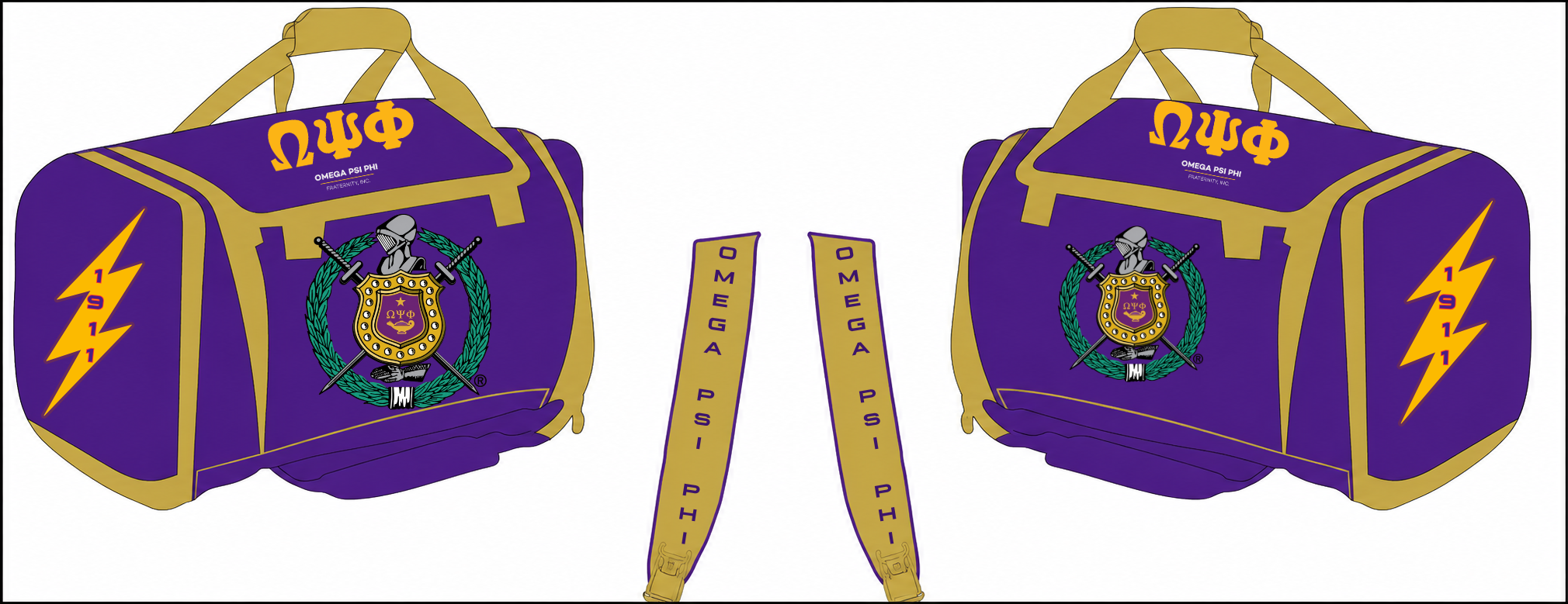 Premium Omega Psi Phi Convertible Duffle Bag